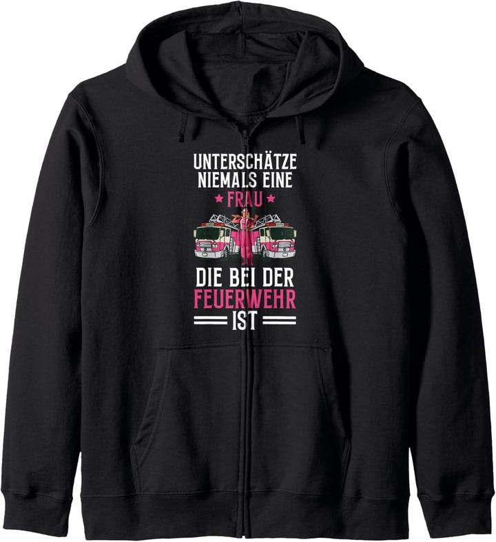 Feuerwehrfrau Feuerwehr Berufsfeuerwehr Spruch Kapuzenjacke