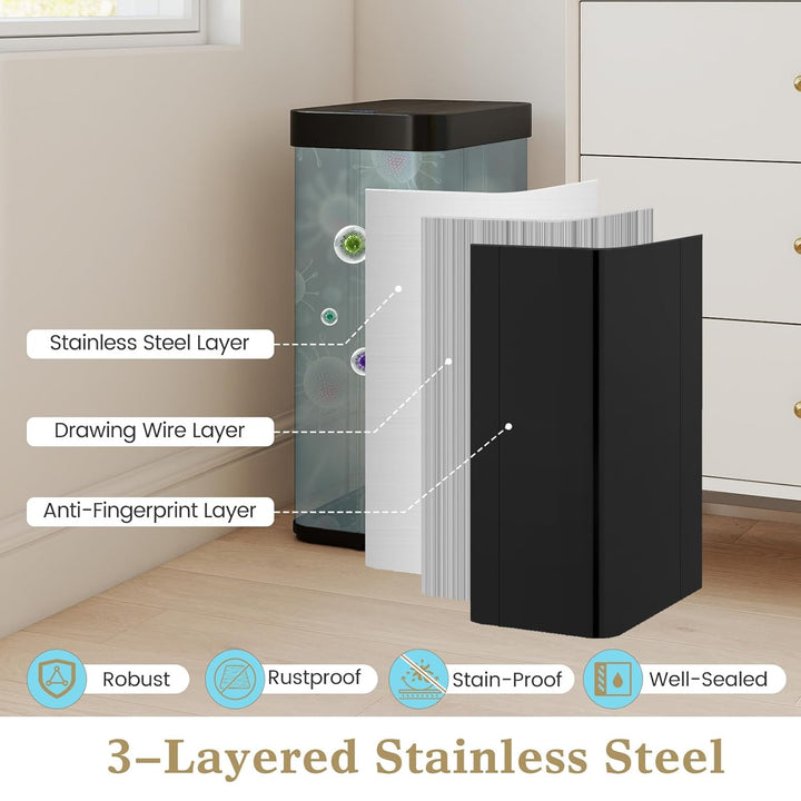 LIFEZEAL 60L Mülleimer, Küchenabfalleimer mit Smart Sensor, Abfalleimer Küche mit Deckel für Mülltre