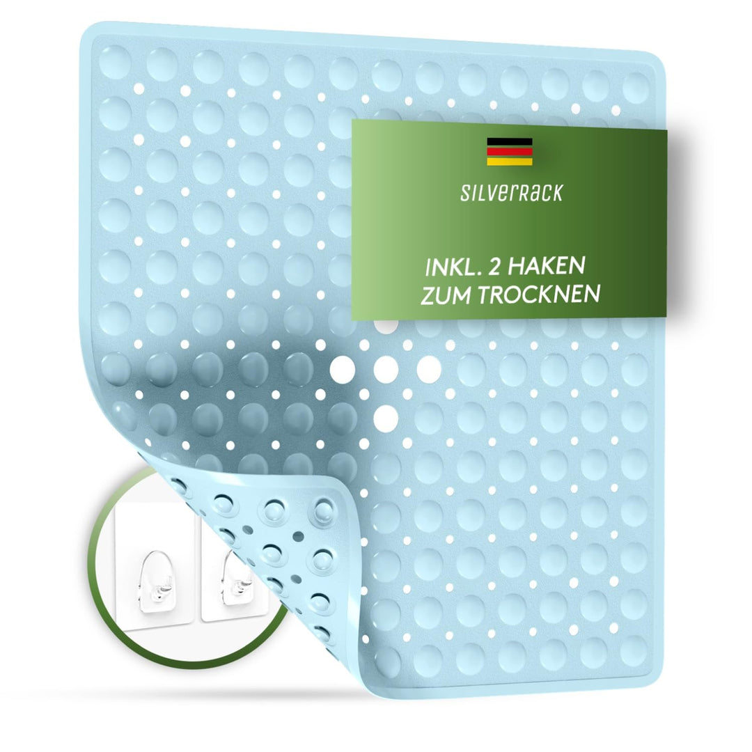Duschmatte rutschfest 53x53 cm (Babyblau) - Antirutschmatte Dusche BPA frei für Kinder - Badematte r