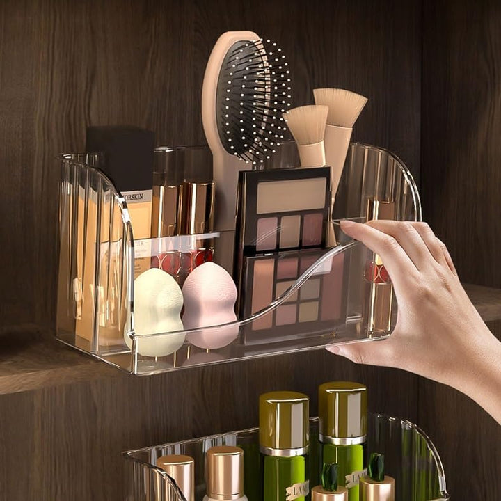 Make up Organizer mit 4 Fächern, 2 Stück Kosmetik Aufbewahrungsbox für Schminktisch Badezimmerschran