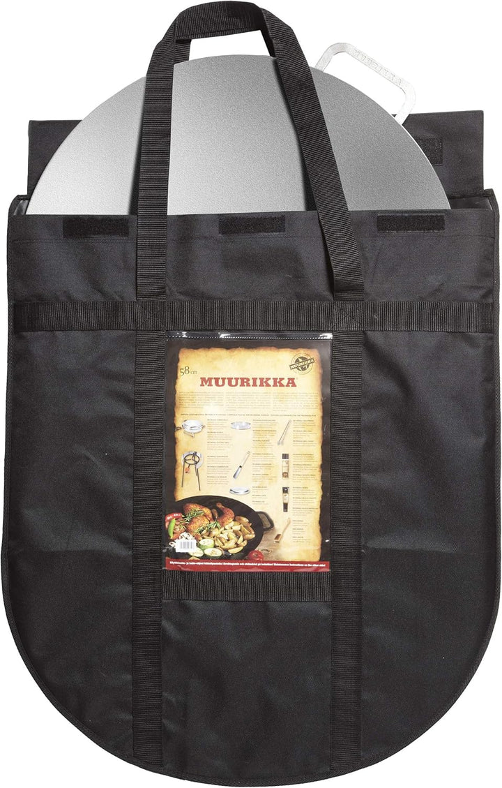 MUURIKKA Grillpfanne 48cm inkl. Schutztasche, Outdoor Pfanne, Feuerpfanne aus robuster Walzstahl für