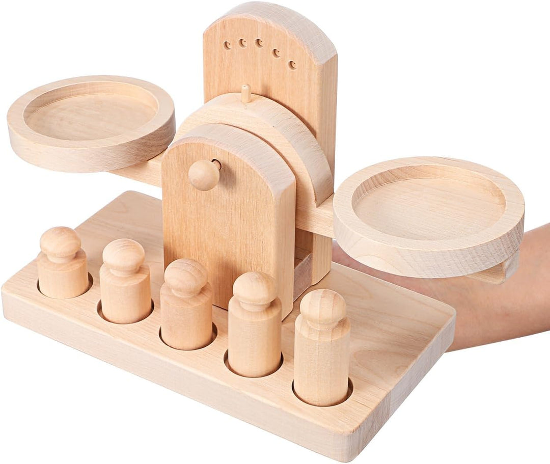 ibasenice Holzwaage Kinder Spielzeug, Montessori Lernspielzeug für Gleichgewicht & Gewicht, Pädagogi