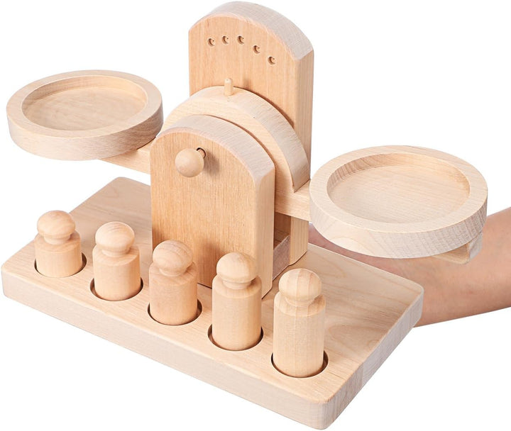 ibasenice Holzwaage Kinder Spielzeug, Montessori Lernspielzeug für Gleichgewicht & Gewicht, Pädagogi