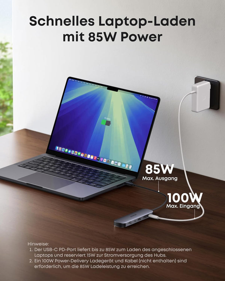 Anker 7-in-1 USB-C Hub mit 4K@60Hz HDMI, 85W Power Delivery, USB-A/C-3.0-Ports und SD/microSD-Karten