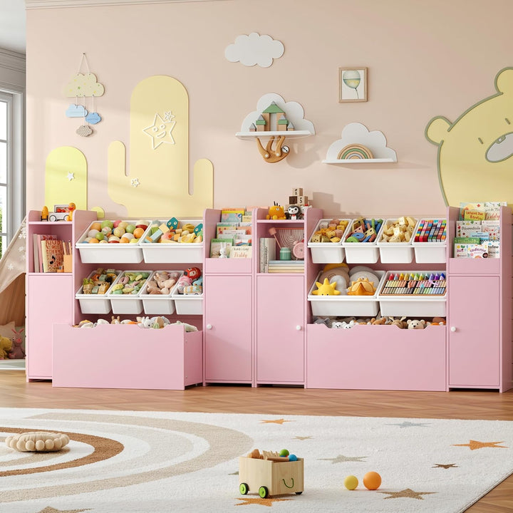 FOREHILL Kinderregal mit 7 Boxen, Kinderzimmer Möbel, Bücherregal Kinder | Kinderregal, Spielzeug Au