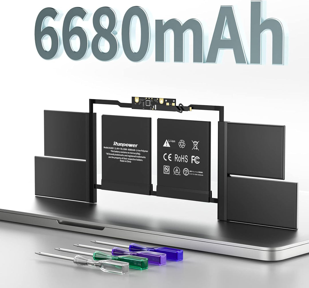 A1820 Batterie,Runpower Laptop Batterie Kompatibel mit MacBook Pro 15 Zoll(Late 2016 Mid 2017),Ersat