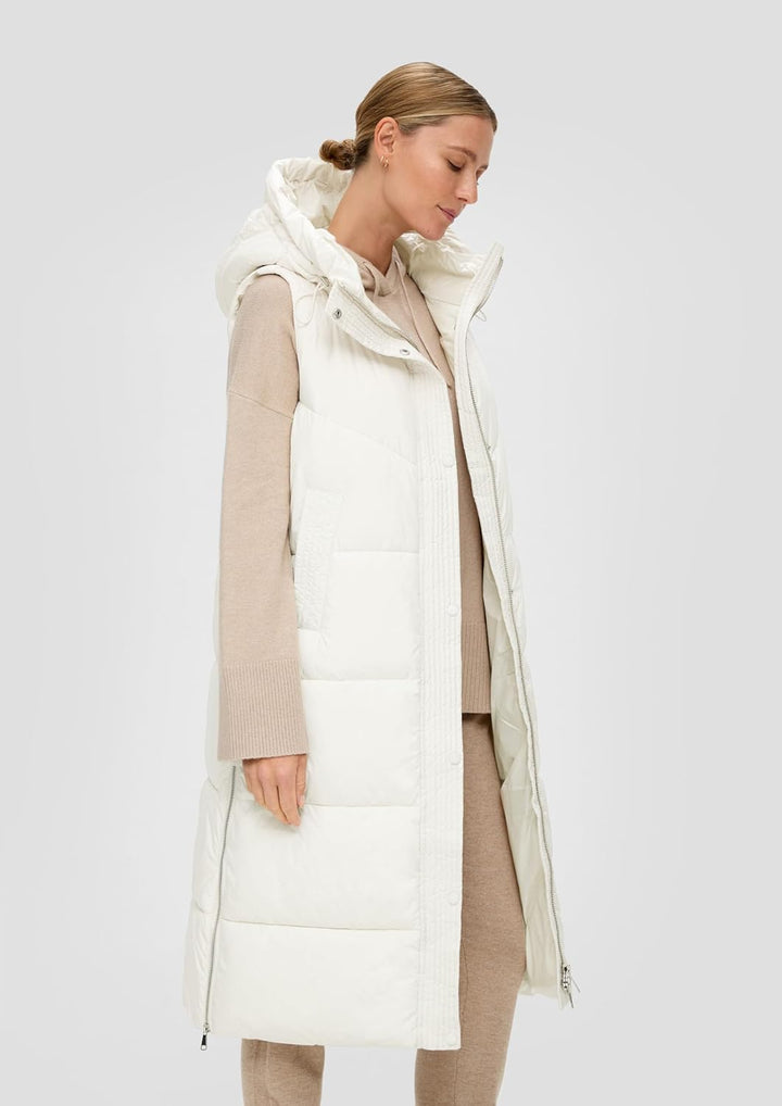 s.Oliver Steppweste mit Kapuze 36 creme 0330, 36 creme 0330