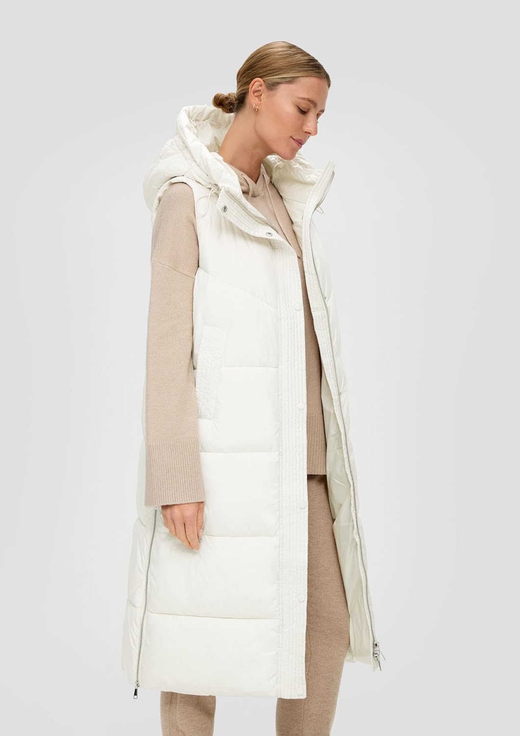 s.Oliver Steppweste mit Kapuze 36 creme 0330, 36 creme 0330