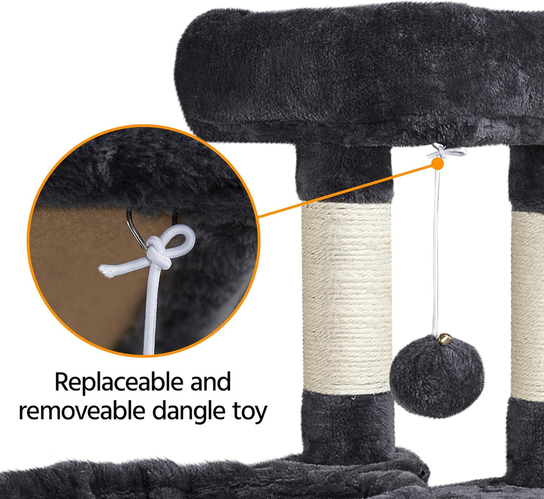Yaheetech Kratzbaum Stabiler Katzenbaum Kletterbaum, mit Katzenhöhle Kratzbrett Plüsch Sisal, Katzen
