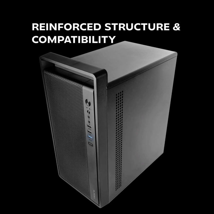 Tacens Fortis II, Mini-Tower PC MicroATX, Vollständige Mesh-Front für Hohen Luftdurchsatz, 1x Leiser