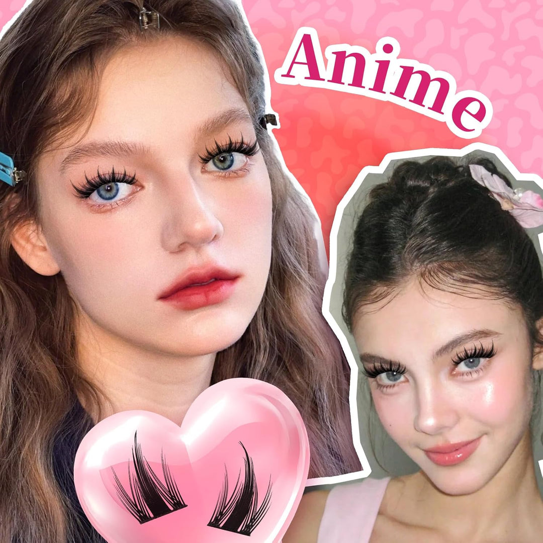 PRO Manga Lashes Cluster Wimpern Extensions Lash Extension Set DIY Wimpernverlängerung Kit Bindung u