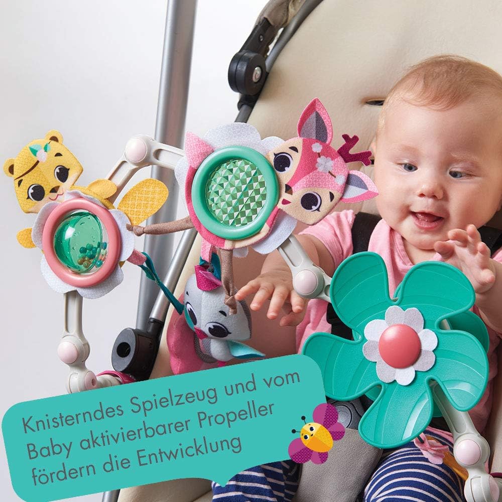 Tiny Love Sunny Stroll, Kinderwagen Spielbogen, Flexibler Spielbogen mit 6 Spielfiguren, 0M +, Tiny