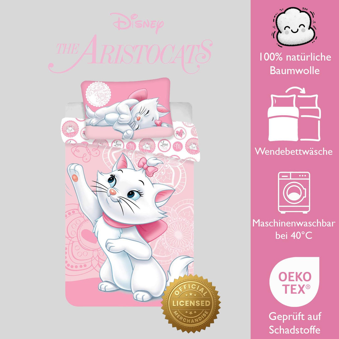 Marie Aristocats Bettwäsche-Set 100x135 + 40x60cm Baby