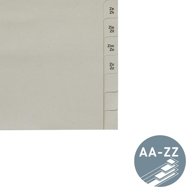 Leitz Register, Trennblätter mit Taben und alphabetischem Aufdruck A-Z für 75 Ordner, Halbe Höhe und
