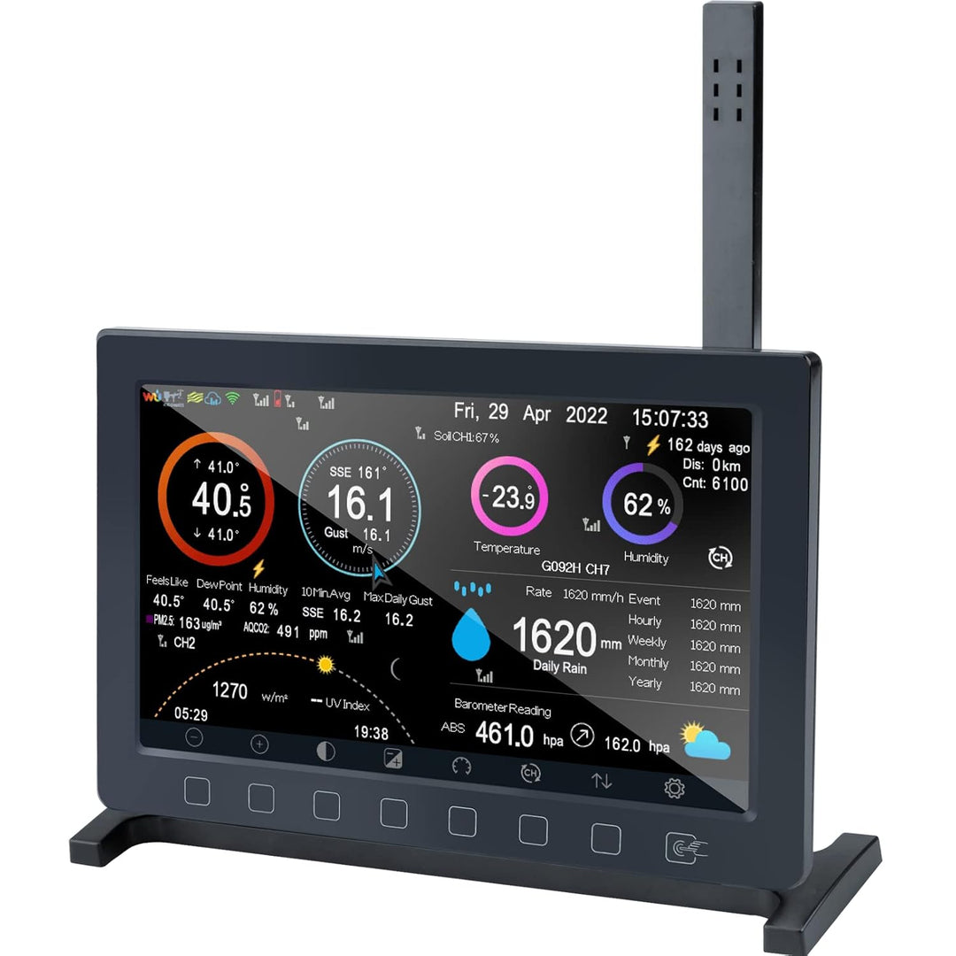 ECOWITT Konsole HP2560 für Wetterstation, TFT-Farbdisplay für Innenbereich mit Touch-Button, ein Zub