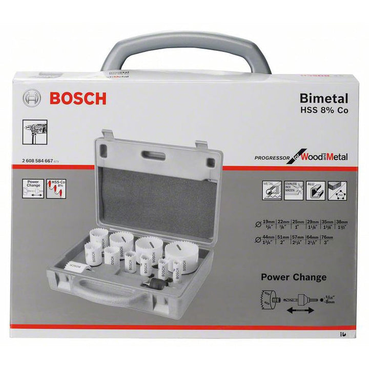 Bosch Professional 14 tlg. Lochsäge HSS BiM Progressor for Wood & Metal Set Sanitär (für rostfreien