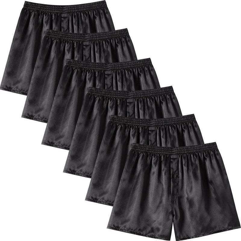 JupiterSecret Herren Satin Boxershorts Pack Unterwäsche, Silk Feeling Schlafshorts mit elastischem B