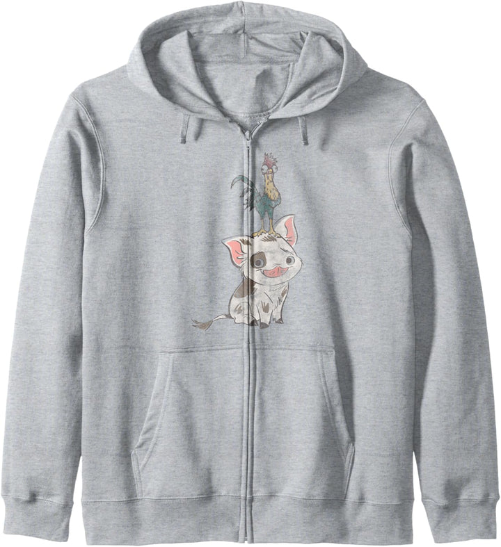 Disney Moana Pua And Hei Hei Distressed Portrait C1 Kapuzenjacke