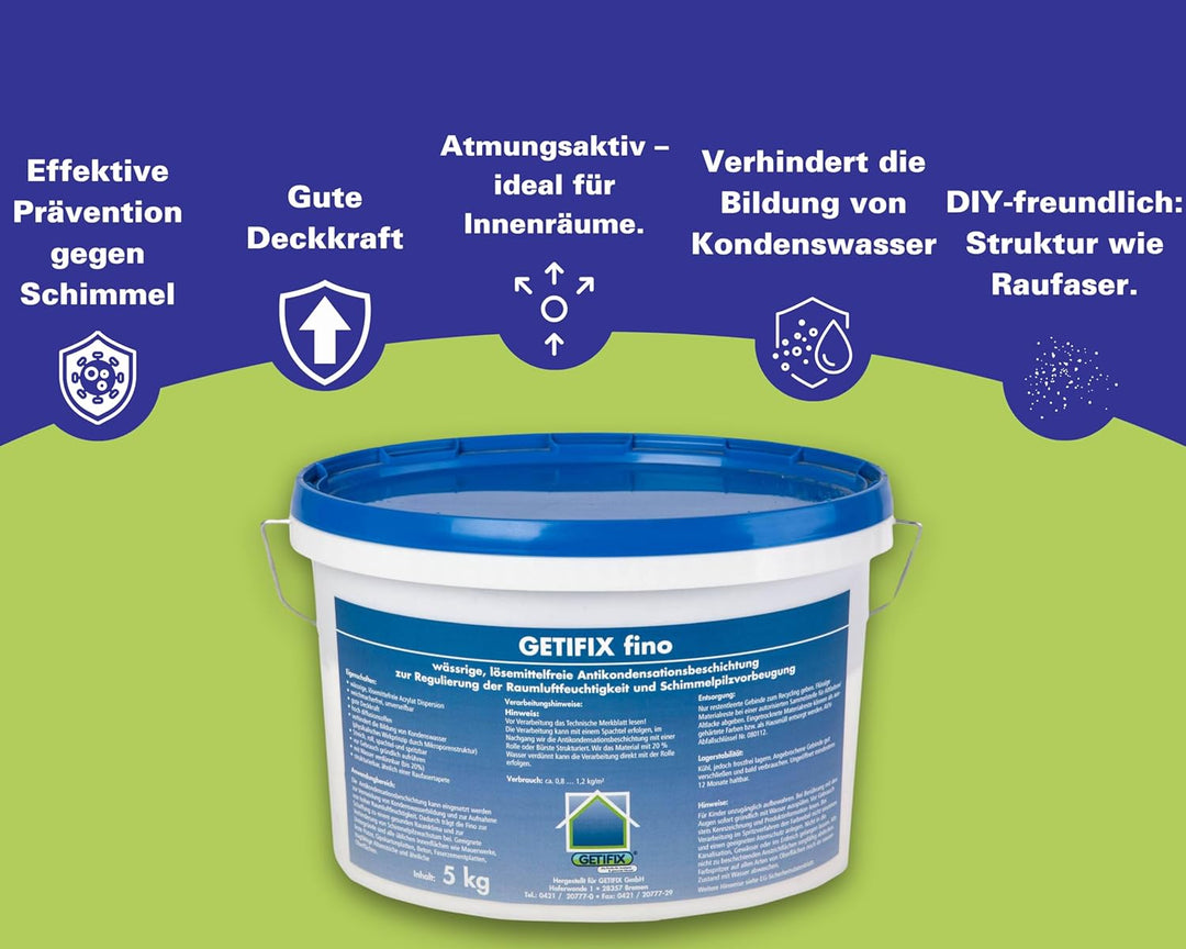 GETIFIX Schimmelschutz Set für 5m², Aufnahme von zu hoher Raumluftfeuchtigkeit, schützt nachhaltig u