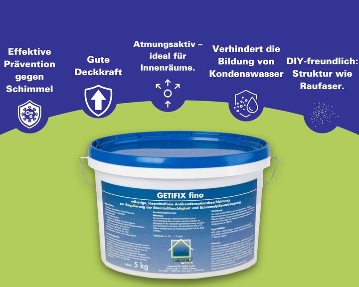 GETIFIX Schimmelschutz Set für 5m², Aufnahme von zu hoher Raumluftfeuchtigkeit, schützt nachhaltig u