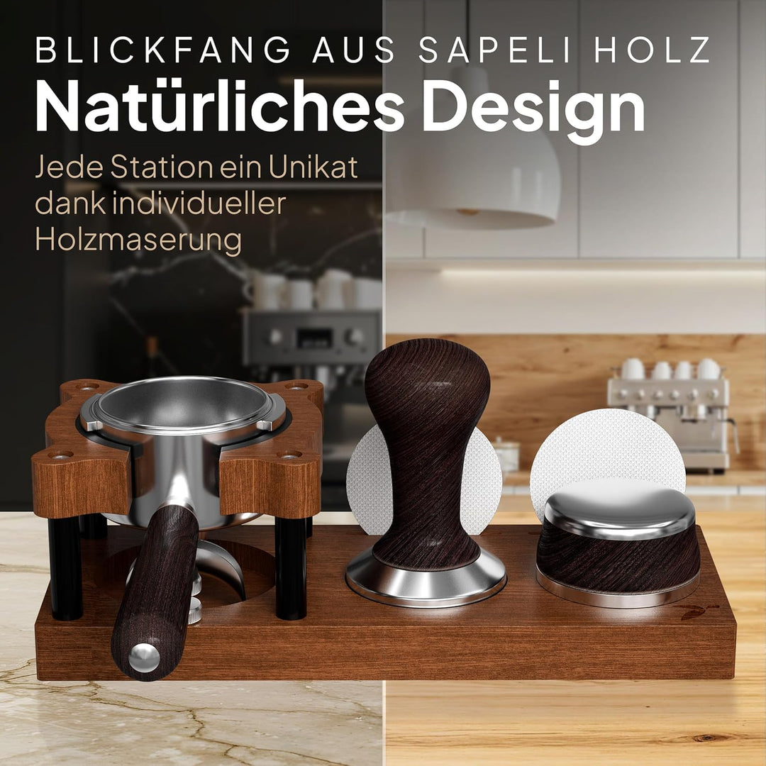mahona Tamperstation 58mm, 54mm, 53mm - Espresso Tamper Station - Tamping Station - Siebträger Tampe