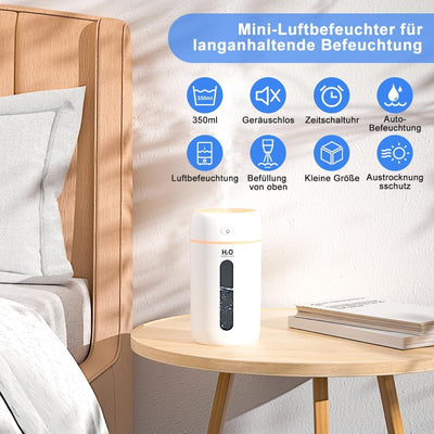 SZO Raumluftbefeuchter, Mini-Auto-Luftbefeuchter, Kinderzimmer-Luftbefeuchter, leiser Luftbefeuchter