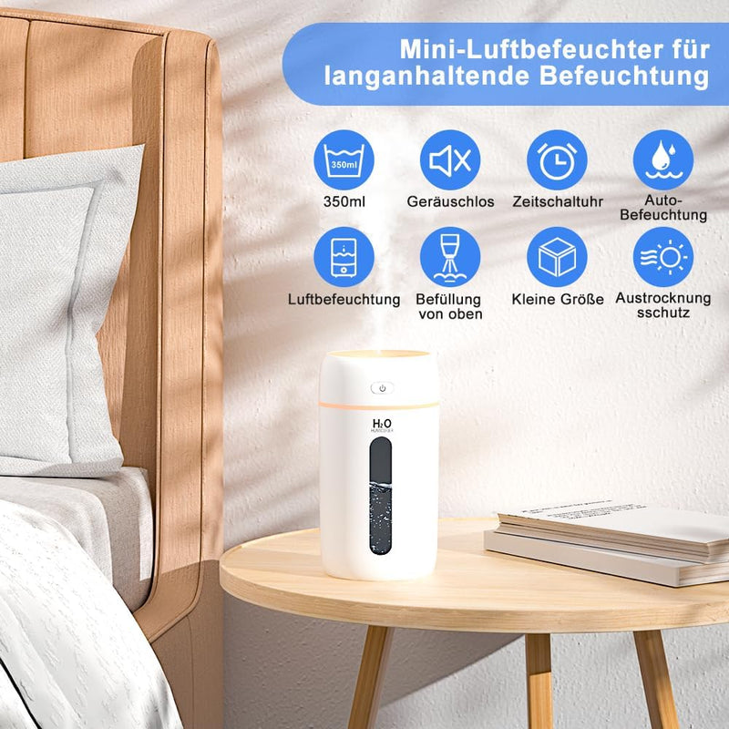 SZO Raumluftbefeuchter, Mini-Auto-Luftbefeuchter, Kinderzimmer-Luftbefeuchter, leiser Luftbefeuchter