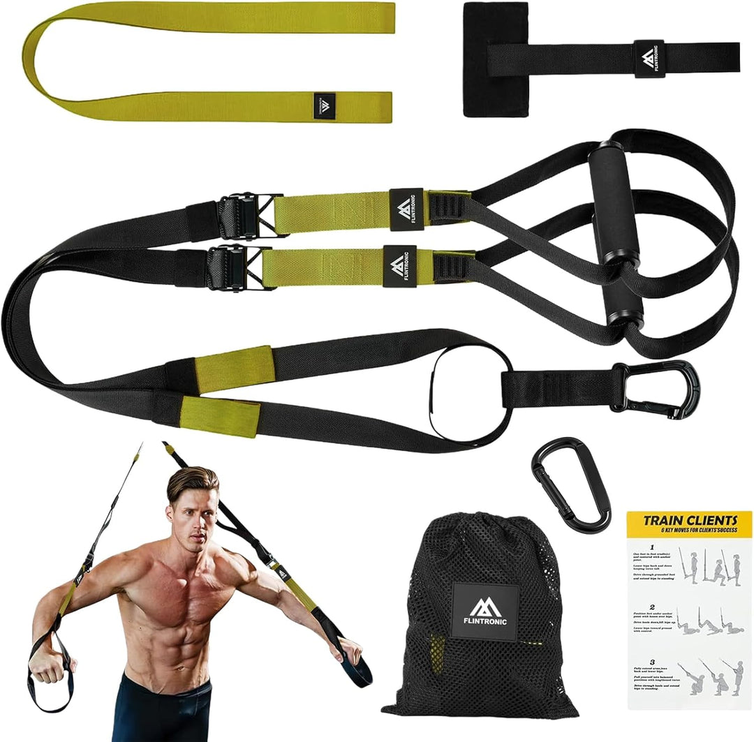Flintronic Schlingentrainer, Sling Trainer Set für EIN Ganzkörpertraining, Schlingentrainer für Zuha