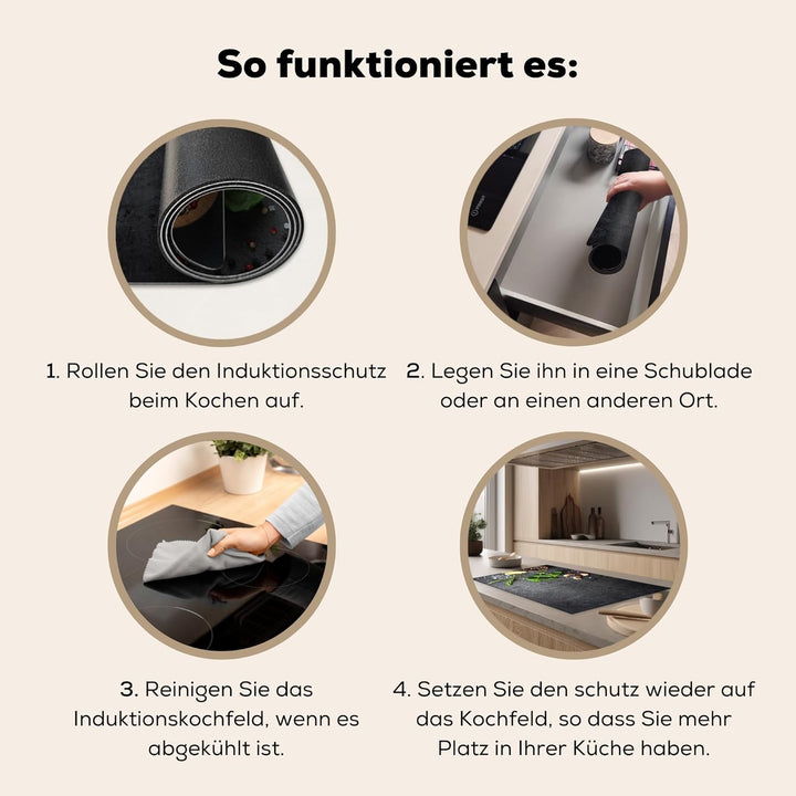 KitchenYeah© Herdabdeckplatte Einteilig Ceranfeld Abdeckplatte für Induktionsschutz Ceranfeldabdecku