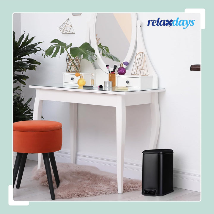 Relaxdays Mülleimer Bad, 5 l, Kosmetikeimer mit Soft-Close, matte Optik, entnehmbarer Inneneimer, Tr