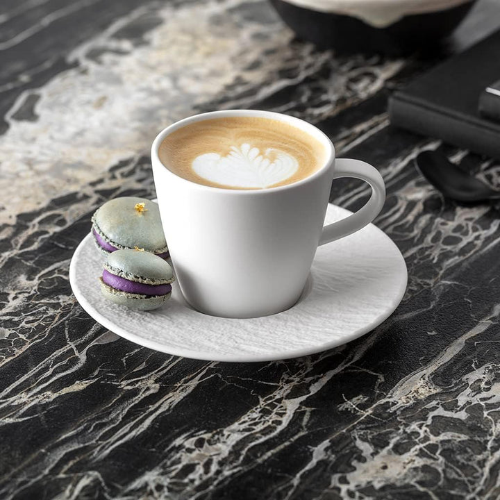 Villeroy und Boch - Manufacture Rock blanc Mokka-/Espressoobertasse, weisse Tasse für Espresso und M