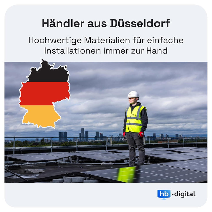 hb-digital 100m Solarkabel H1Z2Z2-K TÜV Rheinland geprüft 6mm2 UV-beständig flexibel PV Kabel Reines