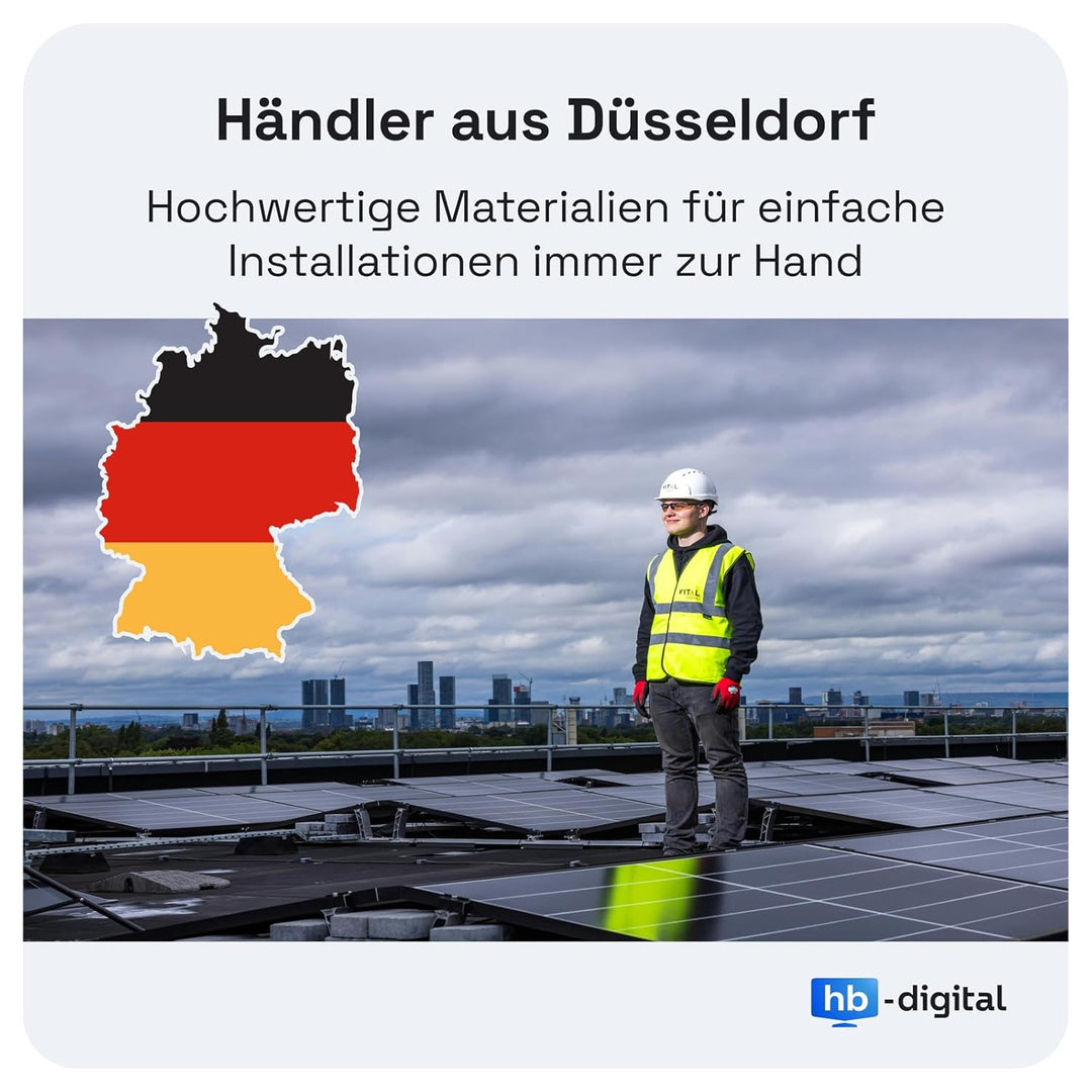 HB-DIGITAL 10m Solarkabel 6mm² H1Z2Z2-K inkl. 0% MwSt. gem. § 12 Abs. 3 UStG - TÜV Rheinland zertifi