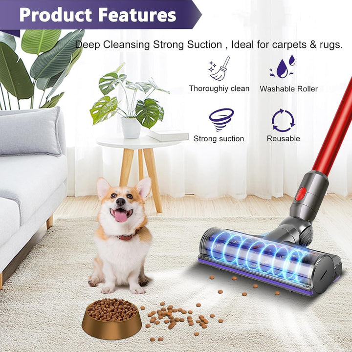 Bürste Kompatibel mit Dyson V7 V8 V10 V11 V15 Staubsauger, Ersatzteile Bürstenkopf mit Direktantrieb