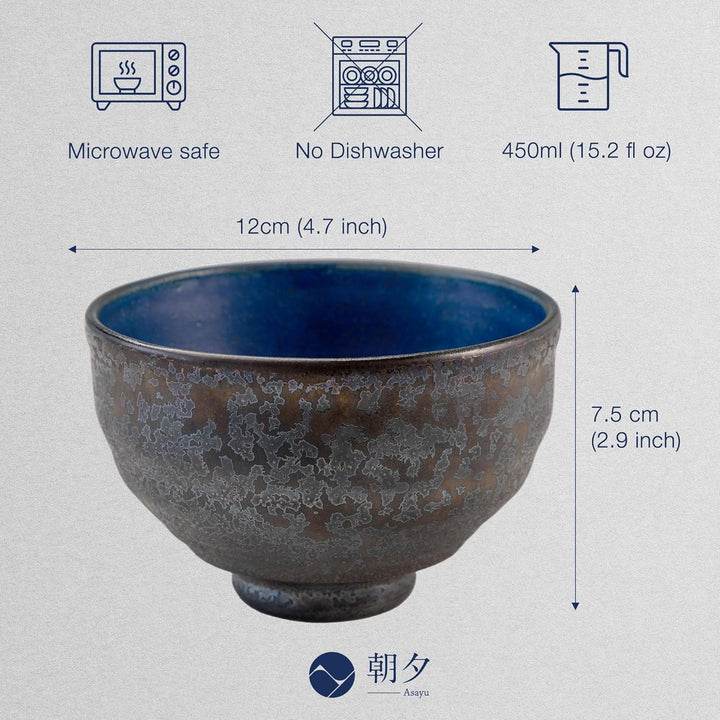 Asayu Japan Matcha Schale (Kurogane Blau), Kurogane Blau