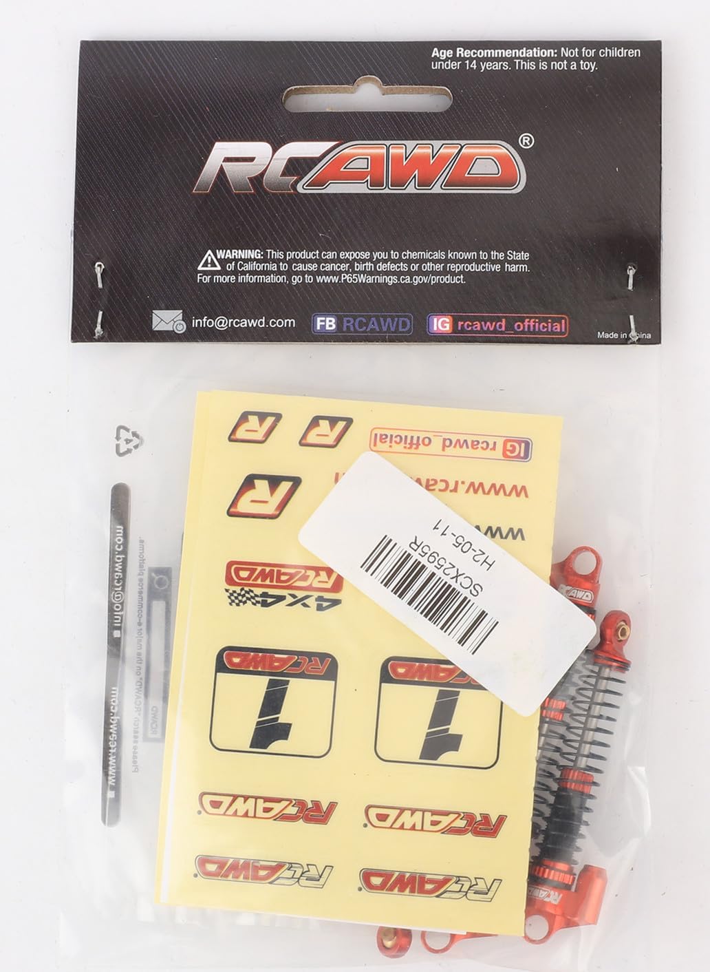 RCAWD Legierung SCX24 Stossdämpfer, 58 mm, verlängerter Öltyp für axiale 1/24 SCX24 Upgrades Teile,