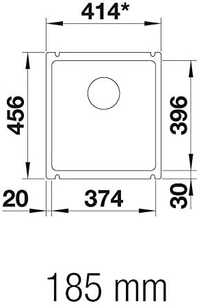 BLANCO SUBLINE 375-U | Keramik basalt | Einbauart: Unterbau | für 45 cm breite Unterschränke | Gross