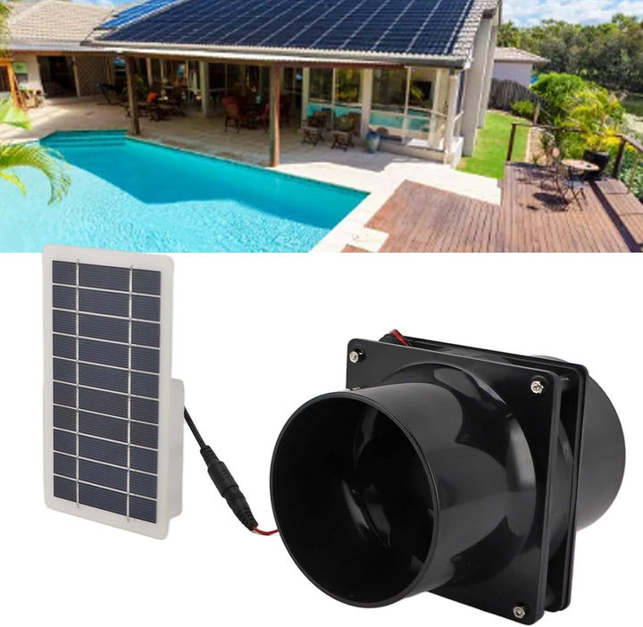 10 W 12 V Solarpanel-Lüfter-Set, Rundes Rohr, Solarbetriebener Abluftventilator, ABS-Solar-Ventilato
