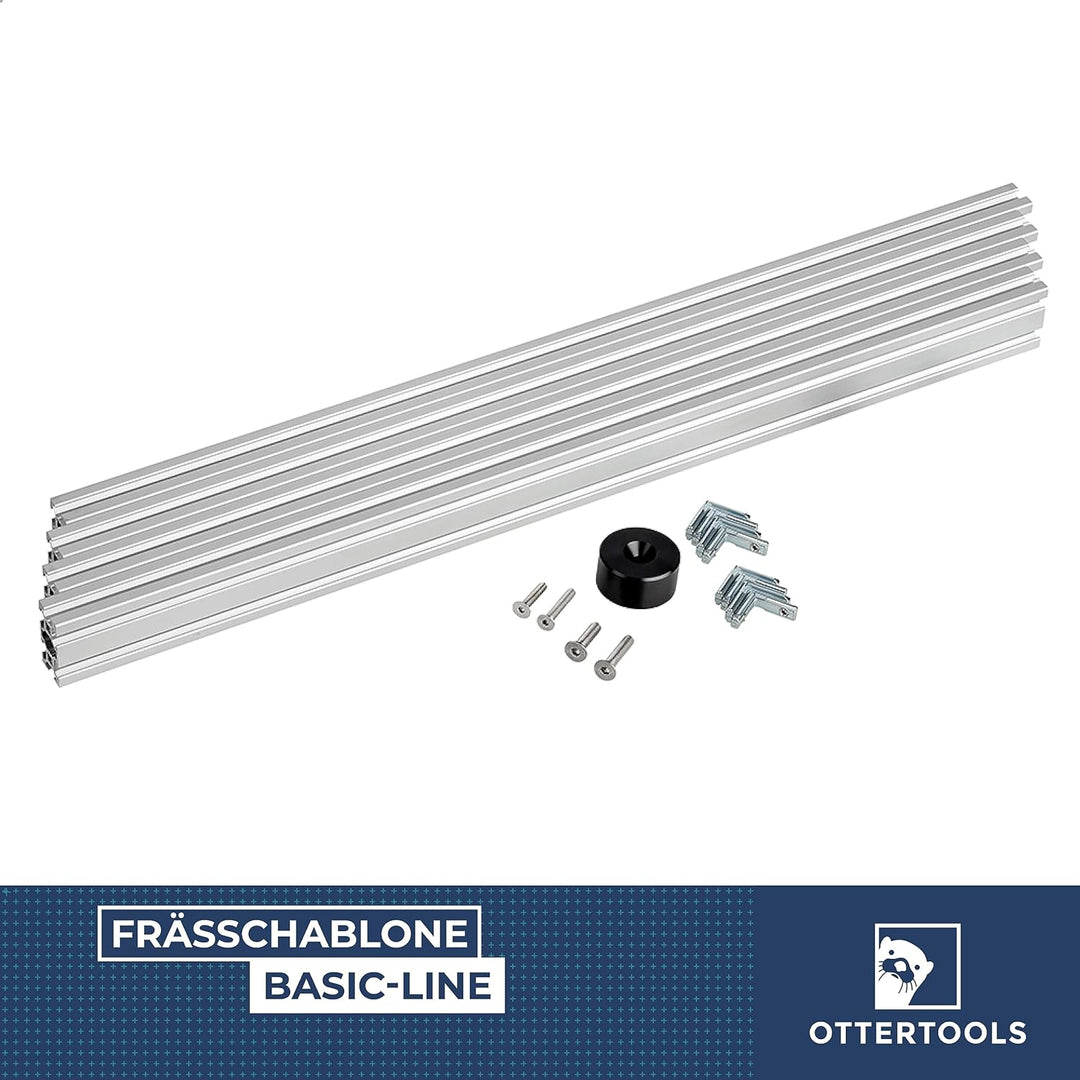 Frässchablone Basic-Line für rechteckige Ausschnitte mit der Oberfräse - verstellbar (1000mm x 500mm