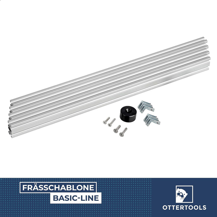 Frässchablone Basic-Line für rechteckige Ausschnitte mit der Oberfräse - verstellbar (1000mm x 500mm