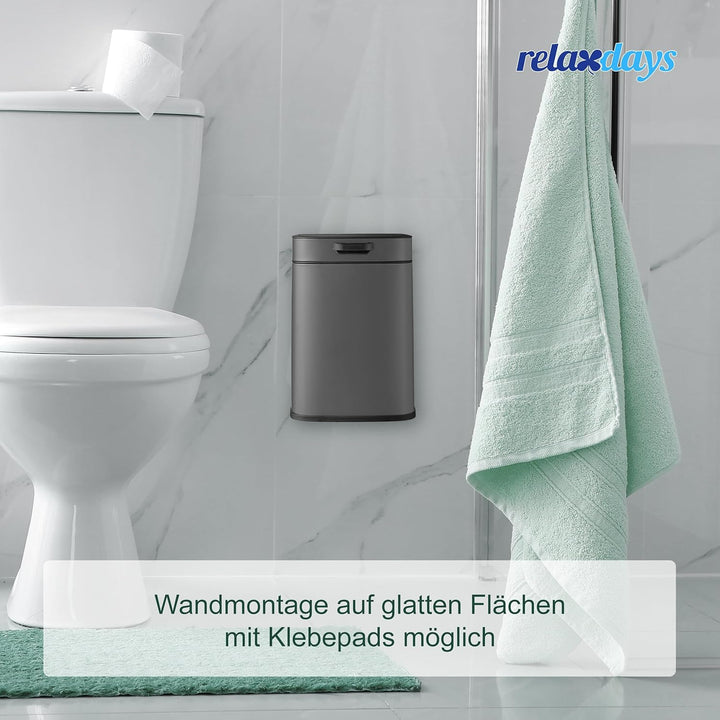 Relaxdays Küchenmülleimer 5 L, hängender Biomüllbehälter, Inneneimer, Aufhängung & Klebepads, Türmül
