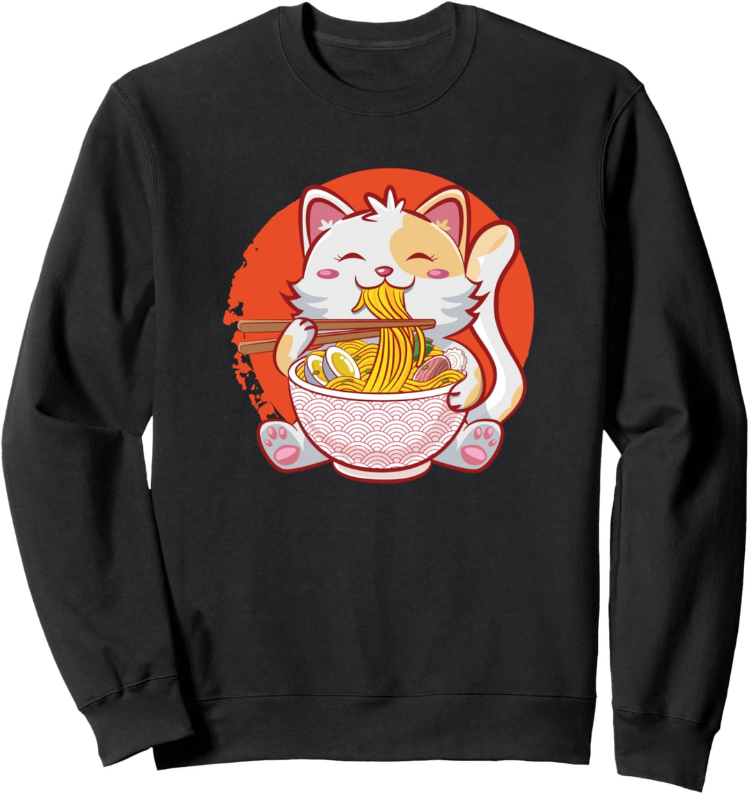 Kawaii Cat Cute Anime Otaku Japanese Ramen Noodles Gift Idea Sweatshirt
