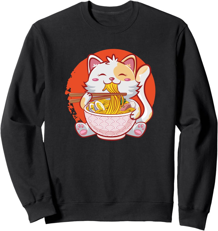 Kawaii Cat Cute Anime Otaku Japanese Ramen Noodles Gift Idea Sweatshirt