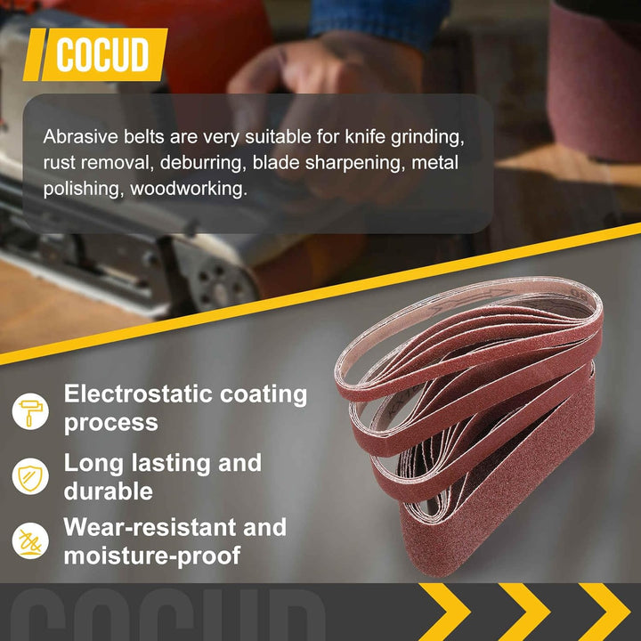 100mm x 610mm Schleifband, 10 Stück Schleifbänder 40/60/100/180/320 Körnung Messerschärferbänder Arb