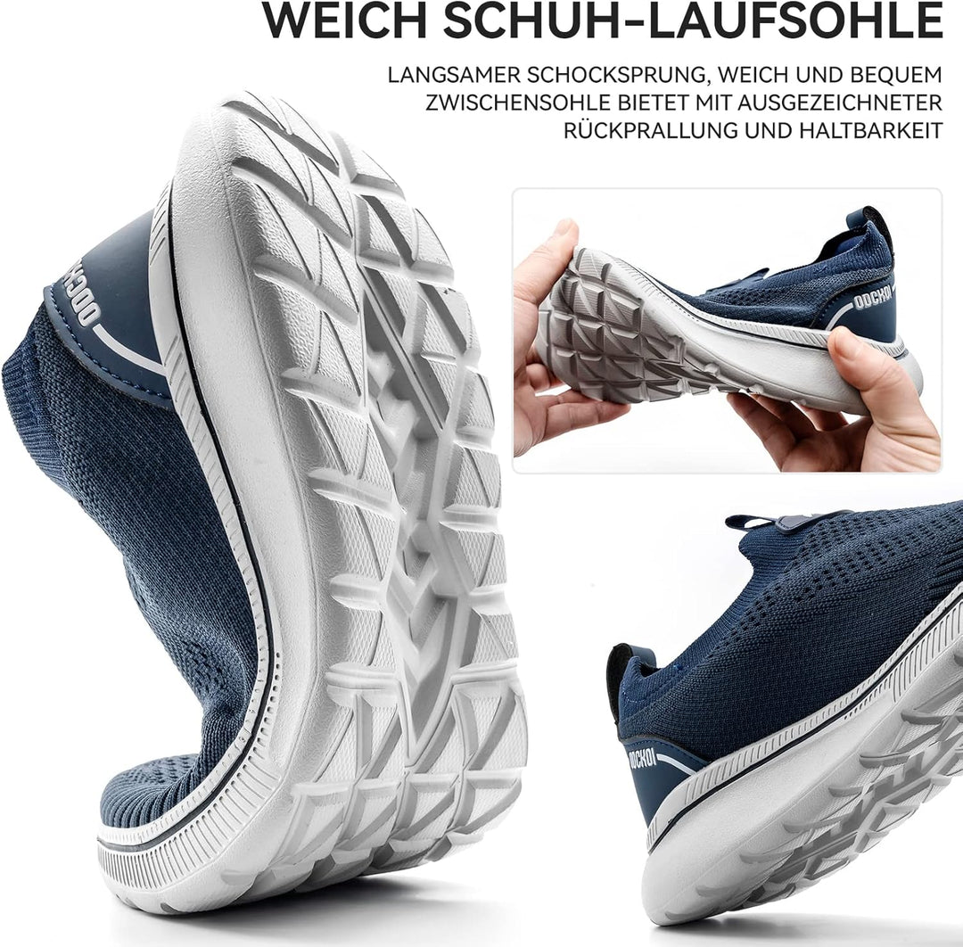 ODCKOI Sneaker Herren Ohne Schnuersenkel Slip-on Schuhe Mesh Atmungsaktiv Leicht Laufschuhe Sportsch