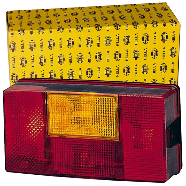 HELLA Rückleuchte - Glühlampe - 24V / 12V - Anbau - ECE - Lichtscheibenfarbe: rot/gelb - Stecker: Fl