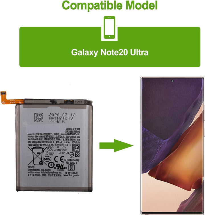 SwarKing Ersatz Akku Kompatibel mit Samsung Galaxy Note20 Ultra EB-BN985ABY with Toolkit