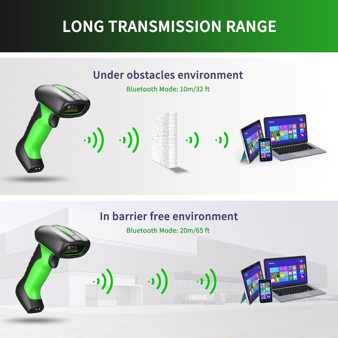 NETUM kabelloser QR-Code-Scanner Barcode-Scanner Bluetooth 2D 1D-Barcode-Lesegerät, 2600 mAh, Fallsc