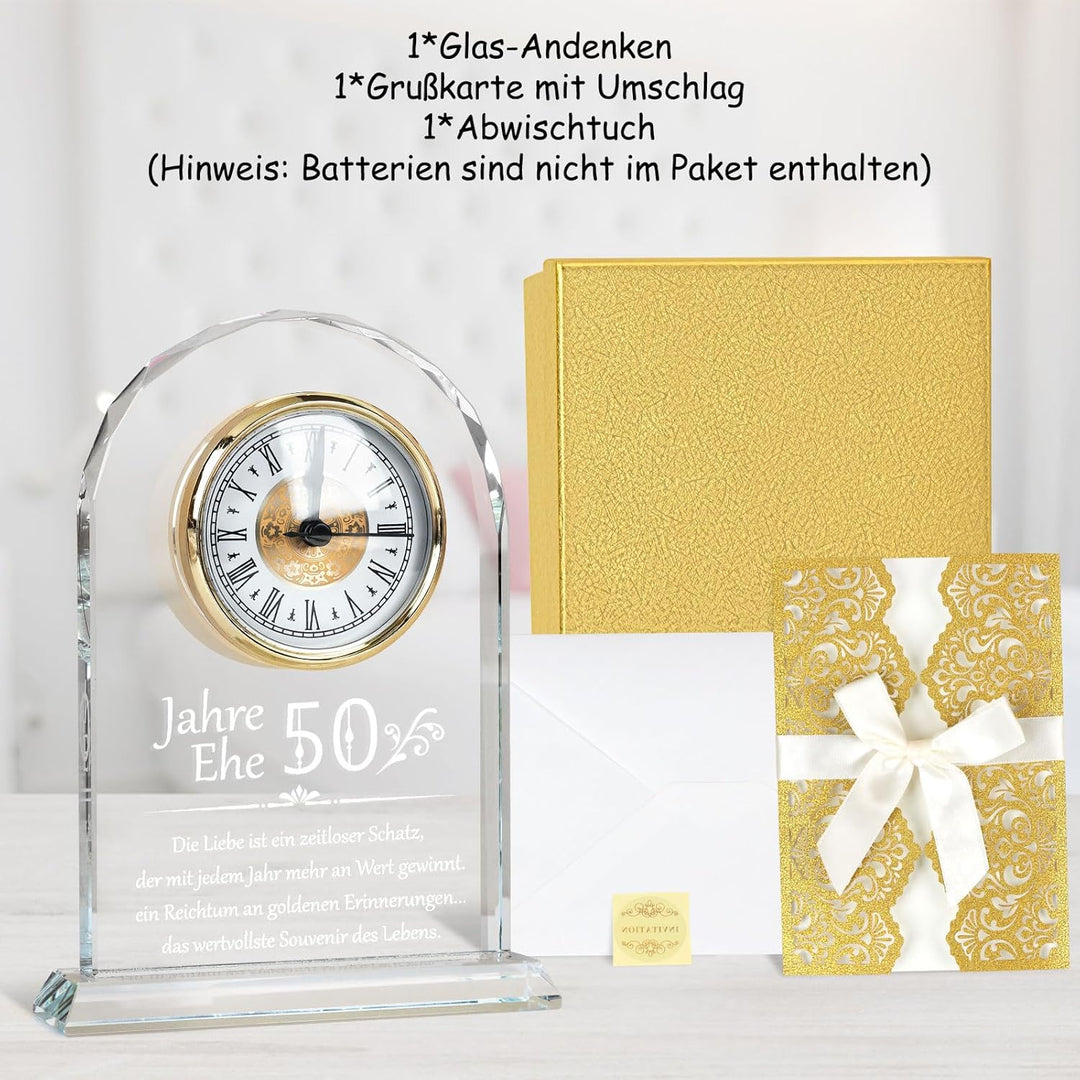 Top-spring Geschenk zum 50. Jahrestag der Hochzeit, Schreibtischuhr als Andenken für Eltern und Gros