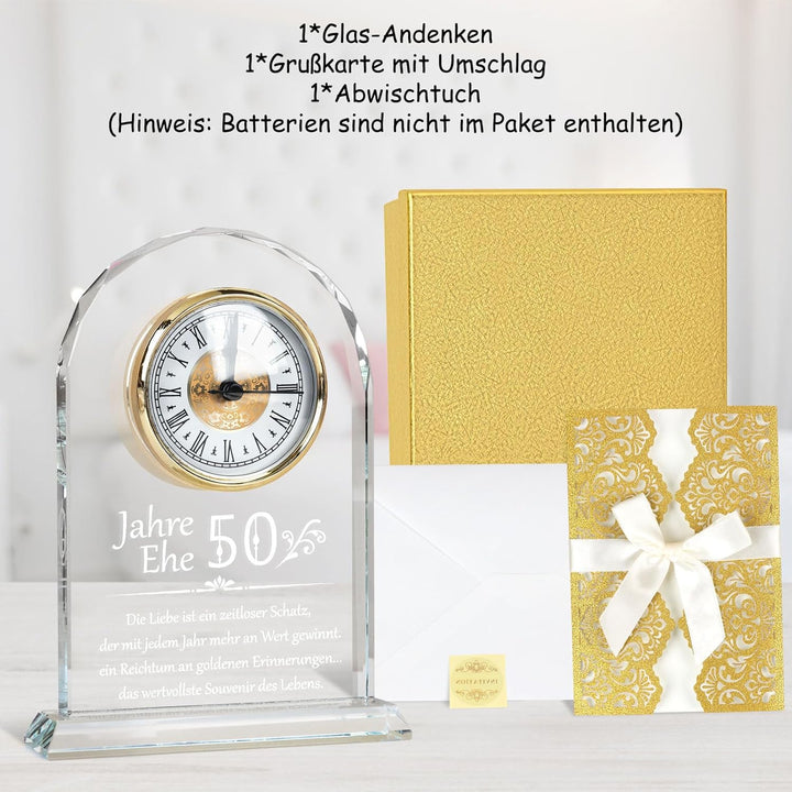Top-spring Geschenk zum 50. Jahrestag der Hochzeit, Schreibtischuhr als Andenken für Eltern und Gros